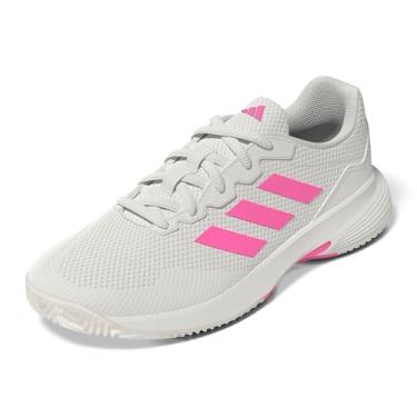 Imagem de adidas Tênis feminino Gamecourt 2.0, Branco/rosa lúcido/preto, 34