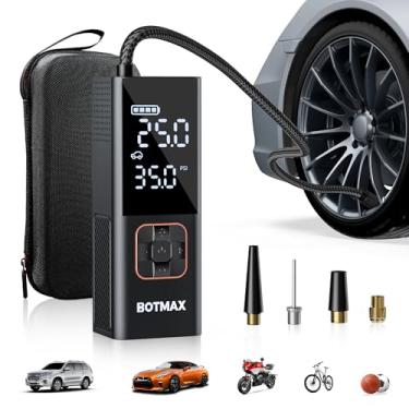 Imagem de Botmax Inflador De Pneus, Compressor Ar Portátil, Bomba Para Pneus Carro Com Manômetro 160 Psi, Luz Noturna Led Carros Elétricos, Bicicletas, Motocicletas, Bicicletas E Bolas