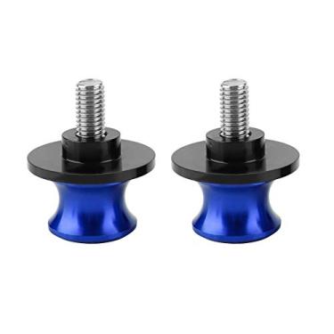 Imagem de Pissente 2pcs 6mm Motocicleta Swing Arm Spool Bobinas Swingarm Rear Stand Carretéis Duro Anodizado CNC Liga de Alumínio Com Várias Cores para Elevador Estável (BLUE)