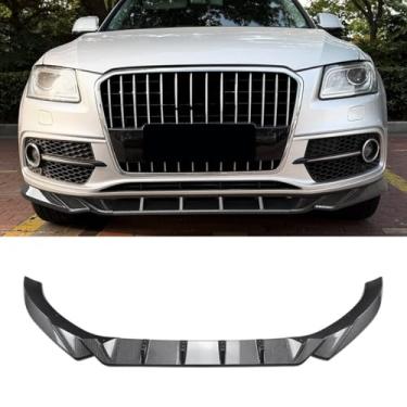 Imagem de Spoiler do para-choque dianteiro do carro peça de modificação do difusor de lábios compatível com Q5 8R SQ5 Sline 2013-2016 capa protetora de para-choque (aparência de carbono)