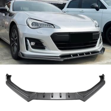 Imagem de Peça de modificação do difusor de lábio do spoiler do para-choque dianteiro do carro compatível com BRZ 2017-2020 capa protetora de para-choque acessórios para carro (aparência de carbono)