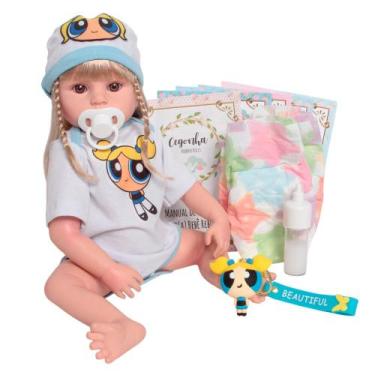 Imagem de Boneca Reborn Bebê Realista Loira 46cm Com Itens Princesa - Cegonha Re