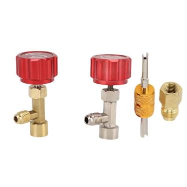 Imagem de aqxreight R134a Pode Tocar na Punção do Kit R134a Pode Tocar No Dispensador de Refrigerante Com Mecanismo de Vedação Automática e Removedor de Núcleo de Válvula para Recarga de (Vermelho)