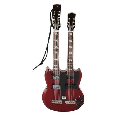 Imagem de Modelo de guitarra elétrica em miniatura Delicado ornamento de guitarra de madeira Decoração deslumbrante para a festa de aniversário de Natal Amantes da música Solid Wood 12cm (Tipo 11)