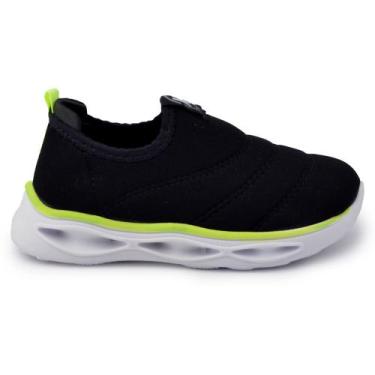 Imagem de Tênis Infantil Molekinho Masculino Slip-On Com Led 2620.103, 23, Preto