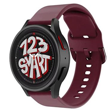 Imagem de Pulseira de Silicone com Fecho Colorido Marca123smart compativel com Galaxy Watch 4 Watch 5 Watch 6 Pro R900 R910 R920 R905 R915 R925 40mm 44mm 45mm