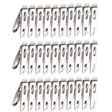 Imagem de 30 Prendedores Inox Multiuso | Fechador de Embalagens e Alimentos, Clipes de Alta Pressão p/Cozinha e Organização | Também p/Roupas, Lavanderia e Artesanato, Pregador de Metal