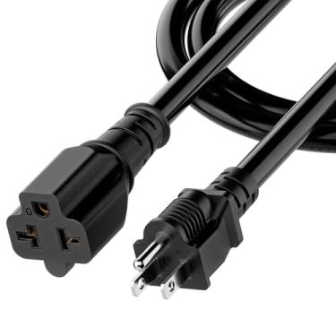 Imagem de 3FT Nema 5-15P macho para 5-20R, [4 em 1] Plugue CA doméstico de 15 Amp para cabo adaptador de lâmina T de 20 Amp