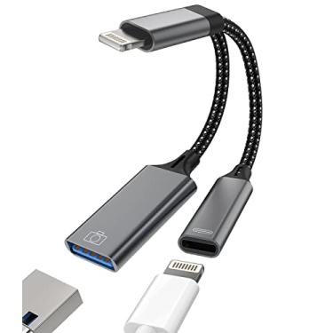 Imagem de Adaptador USB para Lightning para iPhone OTG Splitter Cabo de carregamento Dongle para 13 12 11 Pro 7 para iPad para Apple certificado mouse, teclado, câmera, cartão de memória, pen drive, cabo