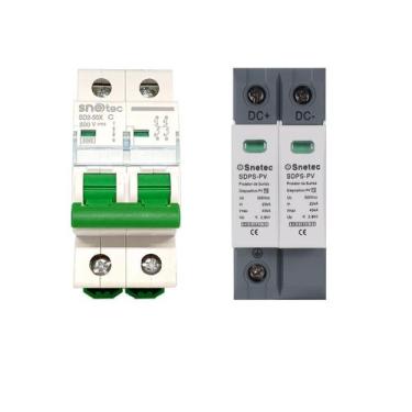 Imagem de Kit String Box Solar 500V 2P Disjuntor + DPS 40kA DC CC - SNETEC, 25A