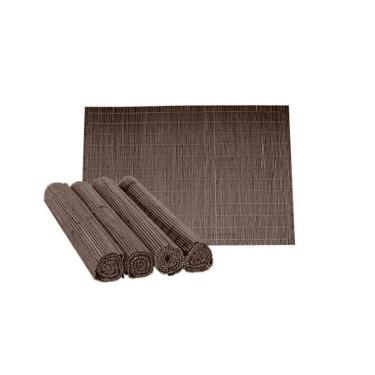 Imagem de Jogo Americano Bambu Marrom Escuro 4 Lugares 45X30Cm Mesa