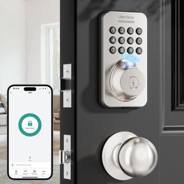 Imagem de Fechadura de porta Ulecoce Fingerprint Keypad Deadbolt com conjunto de