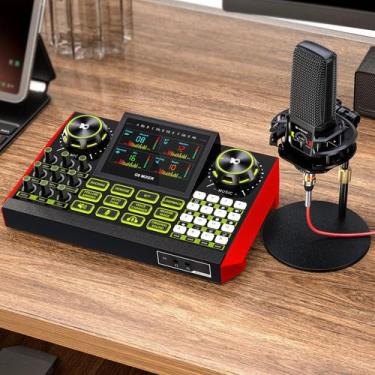 Imagem de Pacote de microfone de podcast Tenlamp G9 Audio Mixer com trocador de 