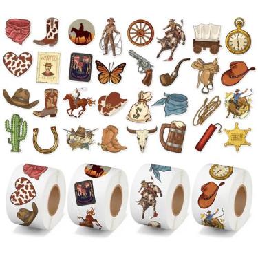 Imagem de Sticker Rolls CNHoqc Western Cowboy 2000 unidades de vinil impermeável
