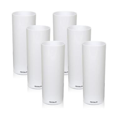 Imagem de Kit 8 Copos Tubo Branco 300Ml Acrílico