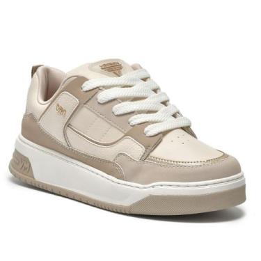 Imagem de Tênis Feminino Via Marte Plataforma Casual Conforto 232006, Bege claro