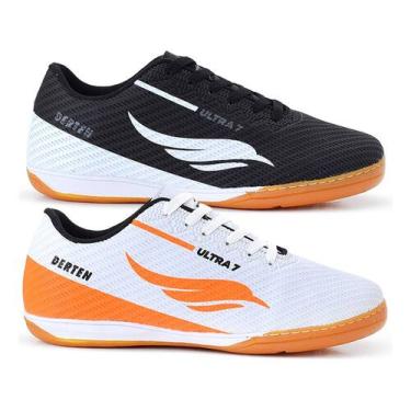 Imagem de Kit 2 Chuteiras Futsal Tênis Salão Indoor Quadra Futebol Resistente Or