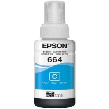 Imagem de Refil Tinta Original Epson Ecotank T664 Ciano - T664220