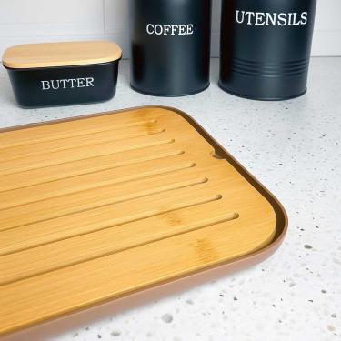 Imagem de Tabua Migalheira Bambu Marrom Bandeja Mesa Paes 33cm