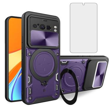 Imagem de Asuwish Capa de celular para Google Pixel 8 Pro 5G Slide Camera Magnetic Cover com protetor de tela de vidro temperado e suporte de anel acessórios para celular híbrido fino Pixel8Pro Pixel8 XL Eight
