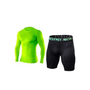 Imagem de Kit Térmico de Compressão Masculino  Ideal para Treino, Musculação e C
