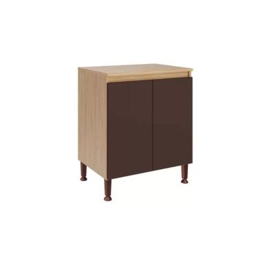 Imagem de Balcão De Cozinha C- Tampo Rebeca C- 2 Portas 80cm -avelã - Movelbento