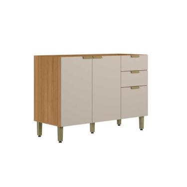 Imagem de Gabinete De Cozinha Modulado Selena C- 3 Porta E 2 Gavetas S- Tampo 120cm Jequitiba-off...