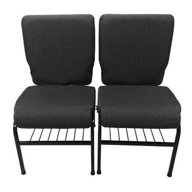 Imagem de 02 Cadeiras para Igrejas c/ Porta Biblía e Porta Cálice Preto