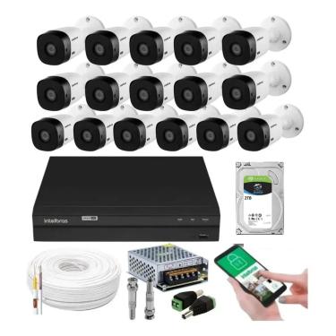 Imagem de Kit 16 Câmeras Multi Hd Intelbras 1120b Dvr 16 Ch C/ Hd 2tb