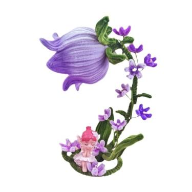 Imagem de Generic Abajur de mesa em formato de flor feito com limpadores de cachimbo, enfeites de mesa artesanais, kit para fazer flores para mesa, quarto e decoração, Roxo
