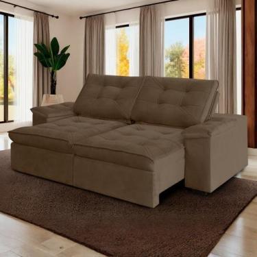 Imagem de Sofá Retrátil Reclinável Molas Ensacadas 210cm Veludo Zurique - RBF