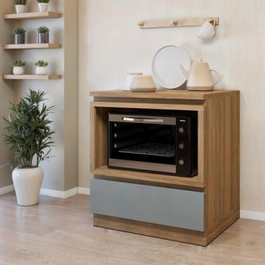 Imagem de Balcão Forno 1 Gaveta com Rodapé 70cm 100% Mdf Rainha - Nesher Móveis