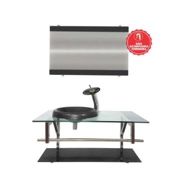 Imagem de Gabinete de Vidro 90cm para Banheiro Áustria - EKASA, Grafite