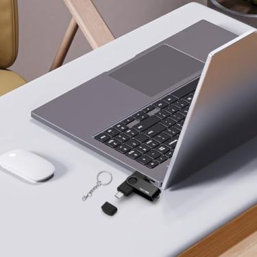 Imagem de Pen drive USB tipo C de 64 GB, USB 3.0/USB-C 2 em 1, OTG giratório, pen drive, armazenamento de dados, pendrive, pen drive para smartphones/tablets/PC (preto)