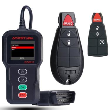 Imagem de ATPSTOGO Kit de substituição de chaveiro DIY serve para Jeep Cherokee 2014 2015 2016 2017 controle remoto de entrada sem chave substituir FCCID: GQ4-53T com 4 botões intercambiáveis 4A Chip 433MHZ