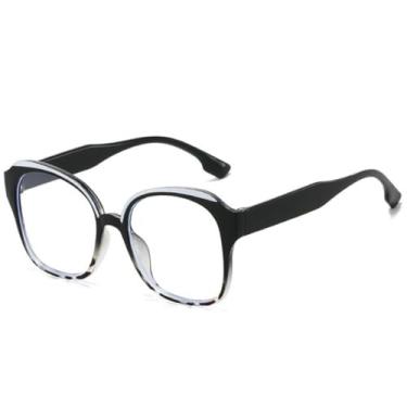 Imagem de Óculos quadrados clássicos de luxo, femininos e masculinos, armação grande (leopardo preto)