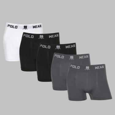 Imagem de Kit 5 Cuecas Boxer Polo Wear Microfibra Sem Costura Premium, 1branco, 