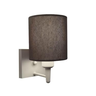 Imagem de Arandela Quadrada Md-2033 Branco Cúpula Em Tecido Cilíndrica Cinza Escuro - Bivolt