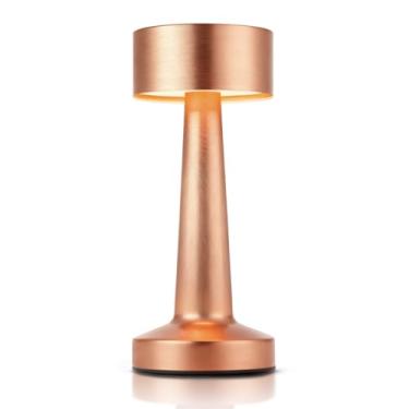 Imagem de HPUFKOT Luminária De Mesa Led Portátil, Luminária De Mesa Metálica Com 3 Níveis De Brilho, Lâmpada Recarregável Com Controle De Toque De 3 Cores, Luminária De Cabeceira Ideal Para Mesa De Cabeceira