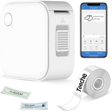 Imagem de Impressora Térmica Portátil de Etiquetas, Bluetooth, com Rolo de Etiqueta Adesiva, para Casa e Escritório