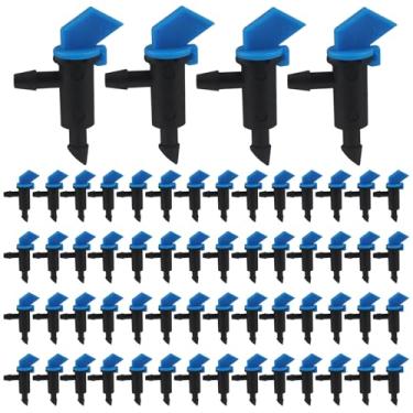 Imagem de BokWin Pacote com 60 emissores de gotejador de irrigação com bandeira de jardim 2GPH, gotejador de bandeira GPH para sistema de irrigação de árvores de jardim doméstico, emissor azul com fluxo estável