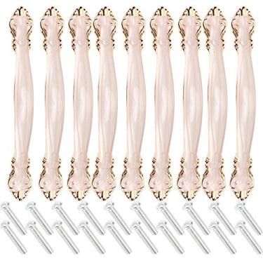 Imagem de 96mm 10 conjuntos de puxador de alça retro metal liga de zinco sólido durável porta de escritório doméstico armário gaveta puxador de guarda-roupa com painel de base alargado