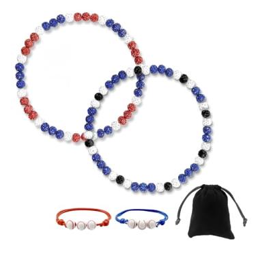 Imagem de Zobnexts Corrente de colar de beisebol com contas para homens Bling Rhinestone Ice Collection Conjunto de Joias Inspiradas em Joias Esportivas Presente para Equipes de Beisebol e Entusiastas