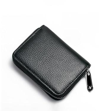Imagem de Porta-cartões sanfonados antifurto para homens e mulheres, carteira de cartão de crédito de grande capacidade com cartão RFID, Preto, Porta-cartão RFID elegante com design sanfonado