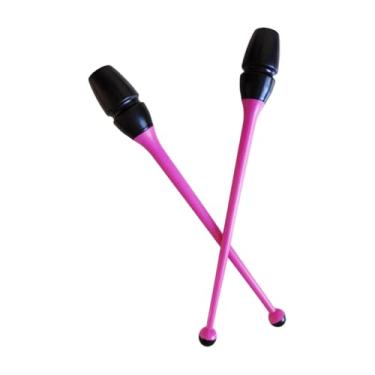 Imagem de Colaxi 2 Bastões de Ginástica Rítmica de Borracha com 36 cm de Comprimento, para Crianças e Adultos, Dança, Bastões Artísticos, Acessórios de Treinamento e, Rosa