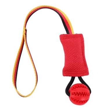 Imagem de HEEPDD Brinquedo Interativo para Treinamento de Mordida de Cachorro, Brinquedo de Reboque de Fibra de Alta Densidade Com Reforço de Costura Dupla para Cães Médios e Grandes, Brinquedo (vermelho)