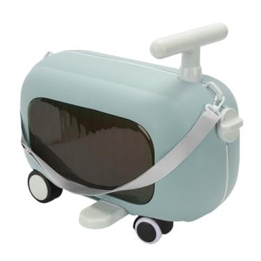 Imagem de Asixxsix Crianças Andam na Bagagem, Mala Multifuncional para Crianças Com Rodas Giratórias e Pedais Dobráveis ​​de 90 Graus, Carrinho de Transporte de Grande Capacidade para Viagens (Blue)