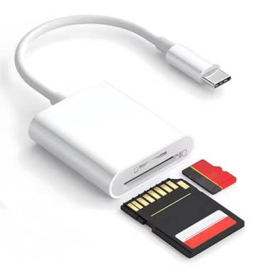 Imagem de Leitor de cartão SD tipo C, suporta adaptadores de cartão de memória SD e microSD para leitor de cartão de memória da câmera, leitor de cartão SD para PC e almofadas de telefone