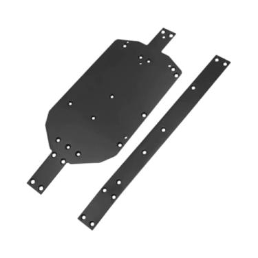 Imagem de JunZheHub Placa de Proteção de Chassi Metálica com Superfície Reforçada, Conjunto de Trilhos de Proteção de Chassi para Caminhões de Modelismo RC 14209, Preto