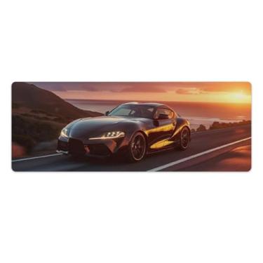 Imagem de HouLaiZhe Speed ​​JDM Sup Sunset Cool Large Gaming Mouse Pads Tapete de Mesa Base de Borracha Antiderrapante Laptop Acessórios de Computador Suprimentos Bloco de Escrita para Escritório Casa 30 x 80